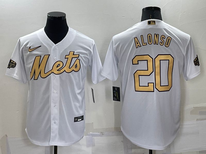 Men New York Mets 20 Alonso White 2022 All Star Nike MLB Jersey